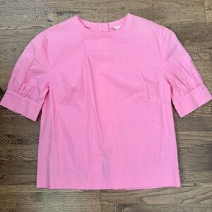 H&M Pink Cotton Poplin Blouse, Top, Pink, Size 4, Small